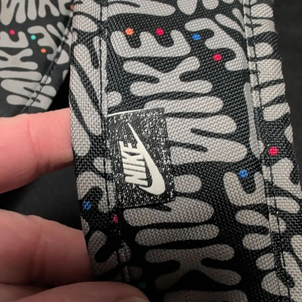Nike Backpack Unisex OS Youth Black Grey All-Over Logo Print Elemental Bag